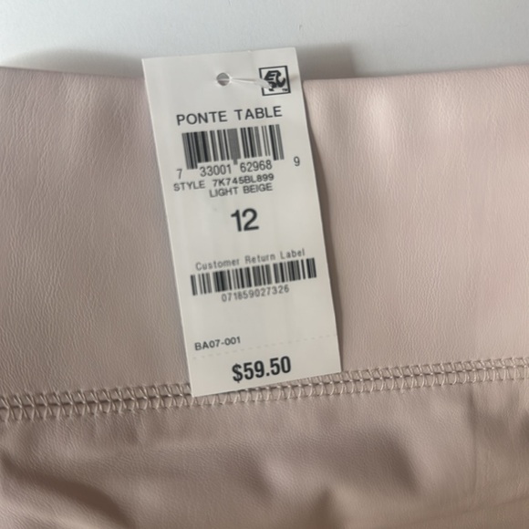 INC International Concepts Cream Beige faux leather Pants - Picture 5 of 5